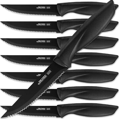 Home Hero Premium Steakmessen Set van 8 Roestvrijstalen Gekartelde Steakmessenset 8-delige Steakmessen 21.6 cm Dinermessen Steak Knives Set Home Hero Premium Steakmessen Set van 8 Roestvrijstalen Gekartelde Steakmessenset 8-delige Steakmessen 21.6 cm Dinermessen Steak Knives Set