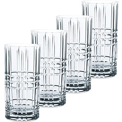 Nachtmann Spiegelau & Square 101049 Lot de 4 Verres à Long Drink, en Cristal, 445 ML Nachtmann Spiegelau & Square 101049 Lot de 4 Verres à Long Drink, en Cristal, 445 ML