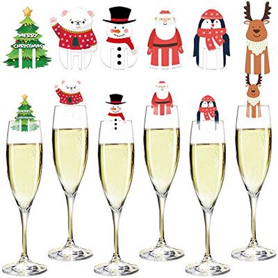 Feelava 48 Stuks Wijnglas Marker, Kerst Wijnglas Charms Decoratieve Kaart Drinkbeker ID Cocktail Drank Markers Wijn Accessoires Gastvrouw Geschenken Kerst Kousen Feelava 48 Stuks Wijnglas Marker, Kerst Wijnglas Charms Decoratieve Kaart Drinkbeker ID Cocktail Drank Markers Wijn Accessoires Gastvrouw Geschenken Kerst Kousen