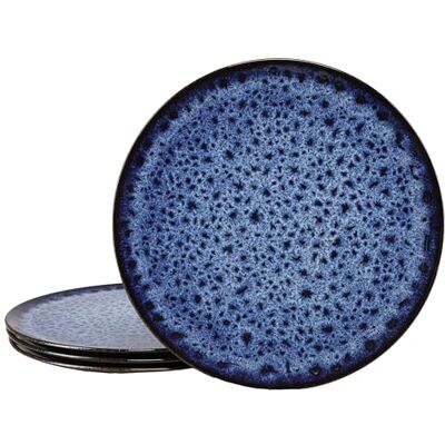 Creatable , 25154 Allegra Magic Blue 4-delige pizzaborden van porselein voor 4 personen, vaatwasser- en magnetronbestendig, gemaakt in Europa Creatable , 25154 Allegra Magic Blue 4-delige pizzaborden van porselein voor 4 personen, vaatwasser- en magnetronbestendig, gemaakt in Europa