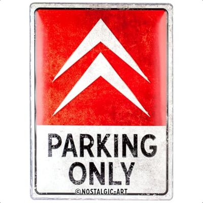 ART Vintage bord, Citroen Parking Only cadeau-idee voor autofans, metaal, retro design ter decoratie, 30 x 40 cm ART Vintage bord, Citroen Parking Only cadeau-idee voor autofans, metaal, retro design ter decoratie, 30 x 40 cm
