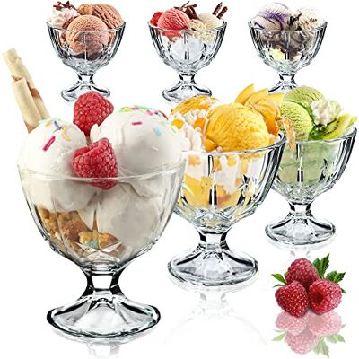 KADAX IJsbekerset, glazen ijsschalen, dessertglazen met voet, ijsglazen, dessertkommen voor ijs, desserts, fruit, voorgerechten, cocktails, dessertglazen, ijsglazen (6, 300 ml) KADAX IJsbekerset, glazen ijsschalen, dessertglazen met voet, ijsglazen, dessertkommen voor ijs, desserts, fruit, voorgerechten, cocktails, dessertglazen, ijsglazen (6, 300 ml)
