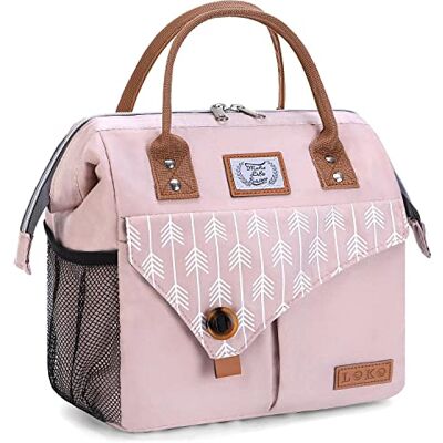 Lekesky Koeltas voor dames, thermische lunchtas met ontwerp met grote opening, draagbare koelbox voor werk, uitstapjes, winkelen en picknick, 11 l (roze) Lekesky Koeltas voor dames, thermische lunchtas met ontwerp met grote opening, draagbare koelbox voor werk, uitstapjes, winkelen en picknick, 11 l (roze)
