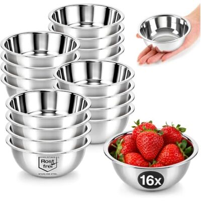 com-four ® 16 x sauskommen van roestvrij staal com-four ® 16 x sauskommen van roestvrij staal