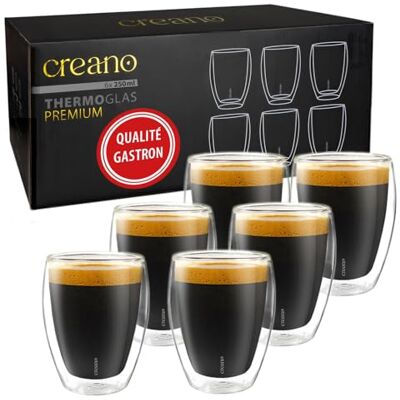 Creano Premium Dubbelwandige Glazen 250 ml Set van 6 Wereldwijd NIEUW Creano Premium Dubbelwandige Glazen 250 ml Set van 6 Wereldwijd NIEUW