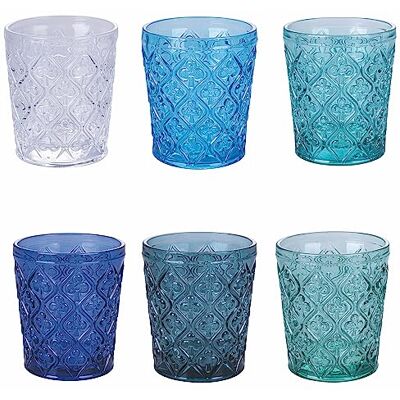 villad'estehometivoli waterglas, 325 ml, reliëf, 6 stuks, Marrakesh Ocean villad'estehometivoli waterglas, 325 ml, reliëf, 6 stuks, Marrakesh Ocean