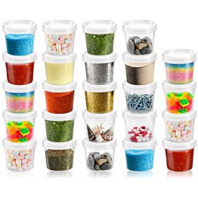 com-four ® 24x Opslagcontainer met deksel Kunststof blik met sluiting Stapelbare beker voor cosmetica en knutselmaterialen 35ml (24 stuks) com-four ® 24x Opslagcontainer met deksel Kunststof blik met sluiting Stapelbare beker voor cosmetica en knutselmaterialen 35ml (24 stuks)