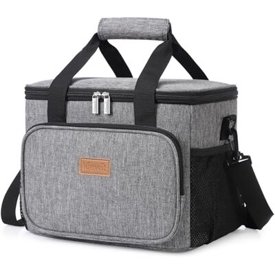 Lifewit Lunchtas, koeltas, 15 l (24 blikjes), geïsoleerde tas, cooler bag, voor lunch, werk, school, strand of picknick, grijs Lifewit Lunchtas, koeltas, 15 l (24 blikjes), geïsoleerde tas, cooler bag, voor lunch, werk, school, strand of picknick, grijs