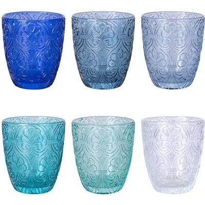 Tivoli Set van 6 waterglazen, 300 ml, granaatappel oceaanglas Tivoli Set van 6 waterglazen, 300 ml, granaatappel oceaanglas