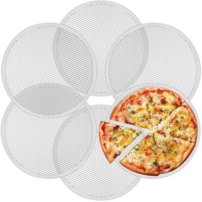 SUPPUIMNT Set van 6 pizzaroosters, pizzaplaat, geperforeerd, anti-aanbaklaag, pizzapan, 30,5 cm, rond, anti-aanbaklaag, temperatuurbestendig, herbruikbare pan SUPPUIMNT Set van 6 pizzaroosters, pizzaplaat, geperforeerd, anti-aanbaklaag, pizzapan, 30,5 cm, rond, anti-aanbaklaag, temperatuurbestendig, herbruikbare pan