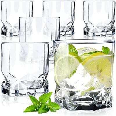KADAX Set van 6 waterglazen, sapglazen van glas, glazen voor water, drank, sap, party, tuin, universele glazen, cocktailglazen, drankglazen, modern design, 325 ml, laag KADAX Set van 6 waterglazen, sapglazen van glas, glazen voor water, drank, sap, party, tuin, universele glazen, cocktailglazen, drankglazen, modern design, 325 ml, laag