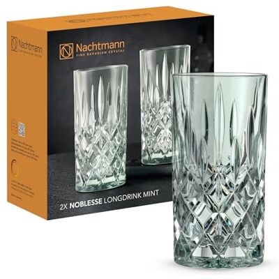Nachtmann Noblesse 105712 Longdrinkglas, kristal, mintgroen, 395 ml, 2 stuks Nachtmann Noblesse 105712 Longdrinkglas, kristal, mintgroen, 395 ml, 2 stuks