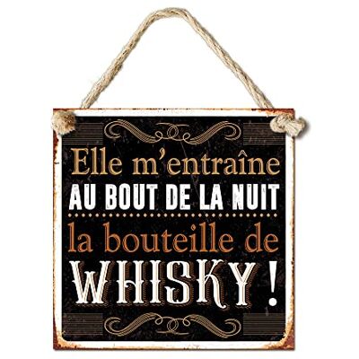 STC Metalen decoratief bord 20 x 20 cm ze leidt me aan het einde van de nacht de fles whisky! STC Metalen decoratief bord 20 x 20 cm ze leidt me aan het einde van de nacht de fles whisky!