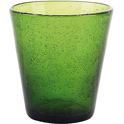 Tivoli Set van 6 donkergroene waterglazen 330 ml van gepofte glaspasta, Cancun Satijn Tivoli Set van 6 donkergroene waterglazen 330 ml van gepofte glaspasta, Cancun Satijn