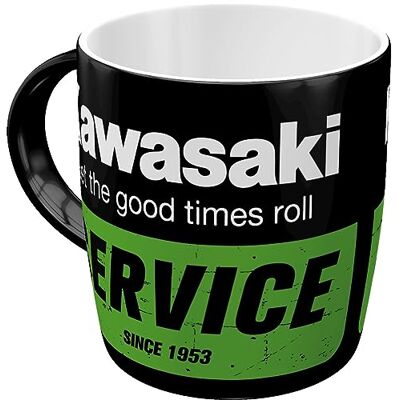 ART Kawasaki Retro koffiemok, 330 ml, servies, cadeau-idee voor motorrijders, officieel gelicentieerd product (OLP), keramische mok, vintage design ART Kawasaki Retro koffiemok, 330 ml, servies, cadeau-idee voor motorrijders, officieel gelicentieerd product (OLP), keramische mok, vintage design
