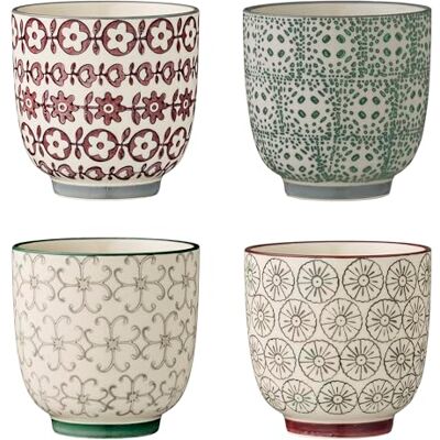 Bloomingville Set van 4 kleine Karine keramische bekers grijs groen paars Bloomingville Set van 4 kleine Karine keramische bekers grijs groen paars