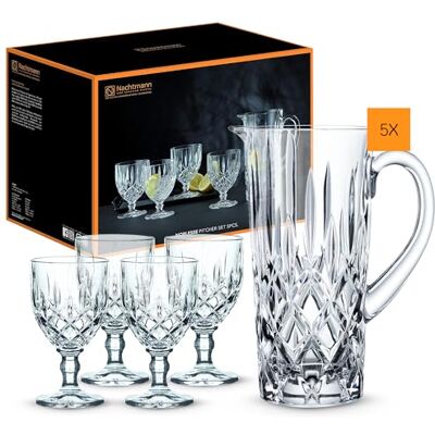 Nachtmann Spiegelau & , 5-delige set met 1 karaf (1190 ml) inclusief 4 wijnglazen (350 ml), kristalglas, Noblesse, 102387 Nachtmann Spiegelau & , 5-delige set met 1 karaf (1190 ml) inclusief 4 wijnglazen (350 ml), kristalglas, Noblesse, 102387