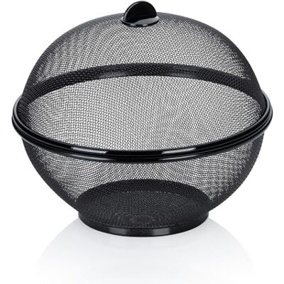 kela COMO Fruitmand met muggennet, 26,5 cm, deksel voor levensmiddelen, fruitmand met metalen deksel, zwart kela COMO Fruitmand met muggennet, 26,5 cm, deksel voor levensmiddelen, fruitmand met metalen deksel, zwart