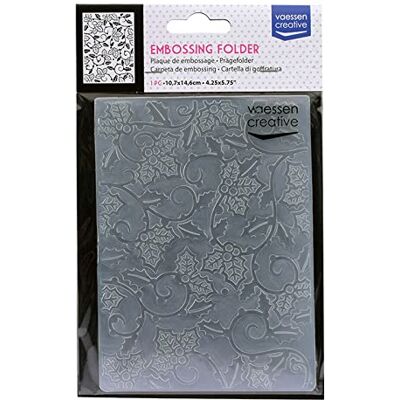 Creative Embossingplaat, Hulstwijnstok, 6 x 10,8 x 0,5 cm, 1 stuk, verjaardag, geboorte, kerstkaarten en papieren knutselwerk, transparant, 14,6 x 10,8 x 0,5 Creative Embossingplaat, Hulstwijnstok, 6 x 10,8 x 0,5 cm, 1 stuk, verjaardag, geboorte, kerstkaarten en papieren knutselwerk, transparant, 14,6 x 10,8 x 0,5