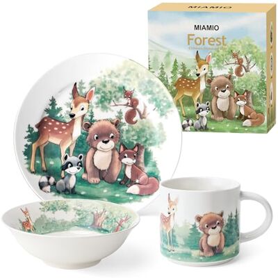 MIAMIO Set van 3 Porzellan kinderservies/borden voor kinderen, bordenset voor kinderen, serviesset voor kinderen Inclusief bord, kom en mok (Bos) MIAMIO Set van 3 Porzellan kinderservies/borden voor kinderen, bordenset voor kinderen, serviesset voor kinderen Inclusief bord, kom en mok (Bos)
