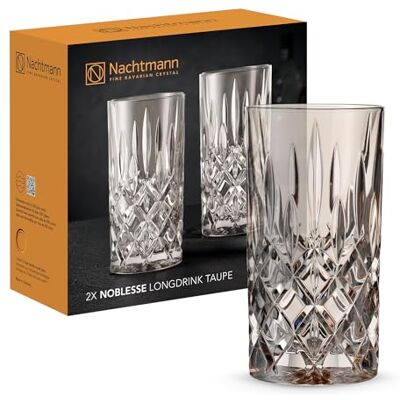 Nachtmann Noblesse 105713 Longdrinkglas, kristal, bruin, 395 ml, 2 stuks Nachtmann Noblesse 105713 Longdrinkglas, kristal, bruin, 395 ml, 2 stuks