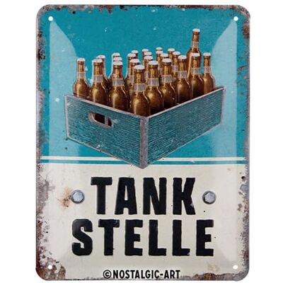 ART Retro metalen bord, 15 x 20 cm, biertankstation, cadeau-idee voor bierfans, metalen bord, vintage design, met spreuk ART Retro metalen bord, 15 x 20 cm, biertankstation, cadeau-idee voor bierfans, metalen bord, vintage design, met spreuk