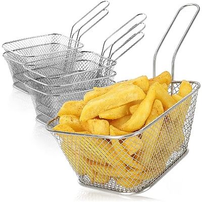 com-four ® 6 x kleine frietmand (14,5 x 11 x 7 cm), snackschaal com-four ® 6 x kleine frietmand (14,5 x 11 x 7 cm), snackschaal