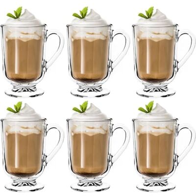 KADAX Koffieglazen, set van 6, 300 ml, theeglazen van glas, glühweinglazen, drinkglazen voor thee, koffie, Irish Coffee, koffiekopjes met handvat, cappuccino glazen, dessertglazen KADAX Koffieglazen, set van 6, 300 ml, theeglazen van glas, glühweinglazen, drinkglazen voor thee, koffie, Irish Coffee, koffiekopjes met handvat, cappuccino glazen, dessertglazen