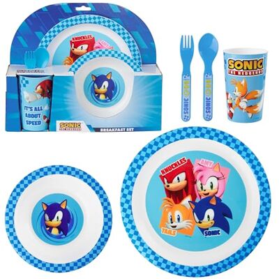 Get Trend Sonic The Hedgehog 5-delig tafelservies van kunststof, herbruikbaar, voor kinderen, borden, kommen, kopjes, lepels, vorken, BPA-vrij, (Blue Sonic The Hedgehog) Get Trend Sonic The Hedgehog 5-delig tafelservies van kunststof, herbruikbaar, voor kinderen, borden, kommen, kopjes, lepels, vorken, BPA-vrij, (Blue Sonic The Hedgehog)