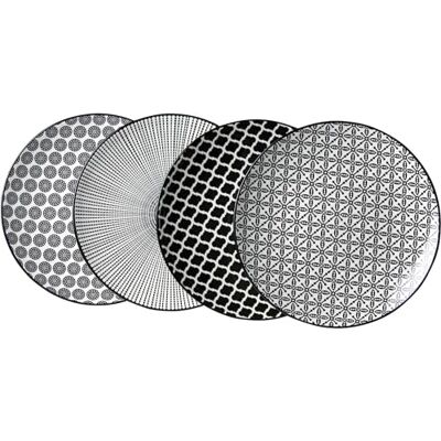Ritzenhoff & Breker set van 4 porseleinen dessertborden, wit en zwart, 22 x 22 x 2 cm Ritzenhoff & Breker set van 4 porseleinen dessertborden, wit en zwart, 22 x 22 x 2 cm