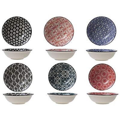 Cosy & Trendy Diepe borden Delirio gesorteerd, steengoed, D15XH4,8 cm, 6 stuks Cosy & Trendy Diepe borden Delirio gesorteerd, steengoed, D15XH4,8 cm, 6 stuks