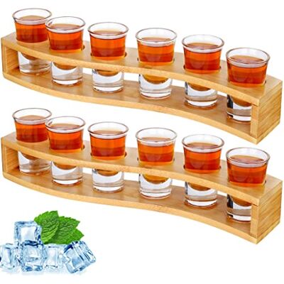 SuproBarware 12 stuks grappige borrelglazen met standaard van 30 ml, kristalhelder borrelglas met serveerschaal, organizer voor likeuren, shot, tequila, whisky, cognac, wodka, rum, SuproBarware 12 stuks grappige borrelglazen met standaard van 30 ml, kristalhelder borrelglas met serveerschaal, organizer voor likeuren, shot, tequila, whisky, cognac, wodka, rum,