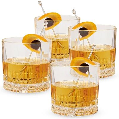 Spiegelau & Nachtmann, 4-delige whiskyset, Single Old Fashioned glas, 270 ml, kristalglas, Perfect Serve, 4500177 Spiegelau & Nachtmann, 4-delige whiskyset, Single Old Fashioned glas, 270 ml, kristalglas, Perfect Serve, 4500177