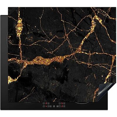 KitchenYeah © Bescherming voor inductiekookplaat, 57 x 51 cm, decoratie, keuken, beschermd, kookdeksel, glaskeramiek, marmer goud zwart marmerlook luxe glitter KitchenYeah © Bescherming voor inductiekookplaat, 57 x 51 cm, decoratie, keuken, beschermd, kookdeksel, glaskeramiek, marmer goud zwart marmerlook luxe glitter