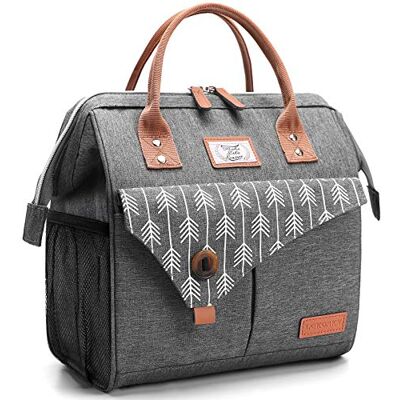 Lekesky Lunchtas, kleine koeltas voor op het werk, te picknicken, buiten, 11 l, grijs Lekesky Lunchtas, kleine koeltas voor op het werk, te picknicken, buiten, 11 l, grijs