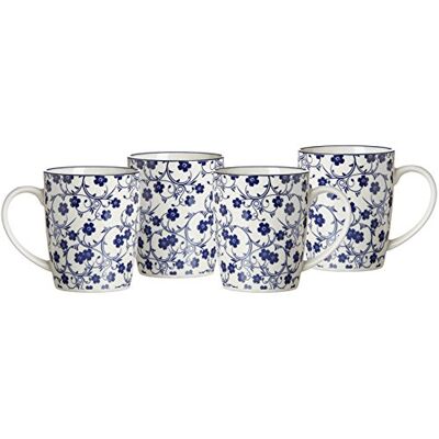 Ritzenhoff & Breker de Royal Sakura koffiekopjes, 4 stuks, 350 ml, porselein, blauw/wit Ritzenhoff & Breker de Royal Sakura koffiekopjes, 4 stuks, 350 ml, porselein, blauw/wit