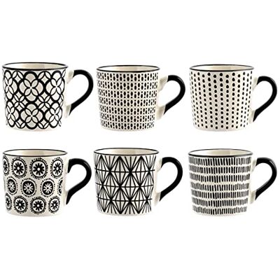 H&H 6 tazze t stoneware decoro vhera assortito cc220 H&H 6 tazze t stoneware decoro vhera assortito cc220