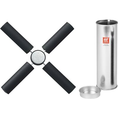 ZWILLING Onderzetter, 22 x 22 cm, siliconen, zwart en zilver ZWILLING Onderzetter, 22 x 22 cm, siliconen, zwart en zilver