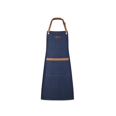 Le Creuset Schort met zakken, gesp en riemspanningssysteem, 100% katoen, één maat, nachtblauw denim, 45003007760800 Le Creuset Schort met zakken, gesp en riemspanningssysteem, 100% katoen, één maat, nachtblauw denim, 45003007760800