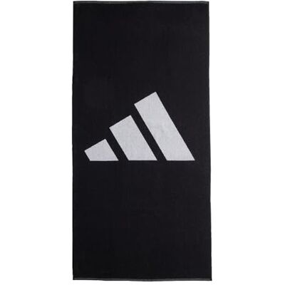 Adidas Uniseks merk Stripes Towel, zwart/wit, L Adidas Uniseks merk Stripes Towel, zwart/wit, L