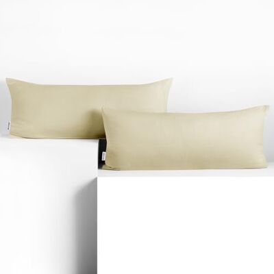 DecoKing Set van 2 kussenslopen 40 x 120 cm jersey 100% gekamd katoen ritssluiting beige amber DecoKing Set van 2 kussenslopen 40 x 120 cm jersey 100% gekamd katoen ritssluiting beige amber