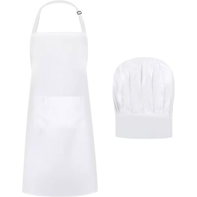 AOROPS Kokskok Keukenschort, verstelbaar wit schort voor heren en dames, zakken voor BBQ Restaurant Cafe Bakken Kochschürze: 80 x 65 cm, Kochmütze: 58~62 cm AOROPS Kokskok Keukenschort, verstelbaar wit schort voor heren en dames, zakken voor BBQ Restaurant Cafe Bakken Kochschürze: 80 x 65 cm, Kochmütze: 58~62 cm