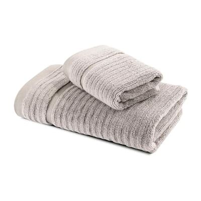 Caleffi Stripe badhanddoek met ospite, katoen, natuur, standaard, 73858, Caleffi Stripe badhanddoek met ospite, katoen, natuur, standaard, 73858,