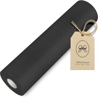 100%Mosel Tafelloper van vlies, zwart (30 cm x 25 m), decoratief tafelkleed voor verjaardagen, bruiloften en speciale gelegenheden 100%Mosel Tafelloper van vlies, zwart (30 cm x 25 m), decoratief tafelkleed voor verjaardagen, bruiloften en speciale gelegenheden