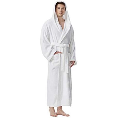 Arus Badjas voor dames met kap, kuitlengte of enkel, badstof van 100% katoen, Oeko-Tex-gecertificeerd, Puur wit XXL-3XL Arus Badjas voor dames met kap, kuitlengte of enkel, badstof van 100% katoen, Oeko-Tex-gecertificeerd, Puur wit XXL-3XL