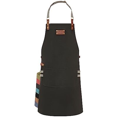 Ess-Nische ® Keukenschort voor mannen en vrouwen, ideaal als cadeau voor mannen, oma of opa. Extra lang denim schort, meerdere kleuren 66 x 85 cm Ess-Nische ® Keukenschort voor mannen en vrouwen, ideaal als cadeau voor mannen, oma of opa. Extra lang denim schort, meerdere kleuren 66 x 85 cm