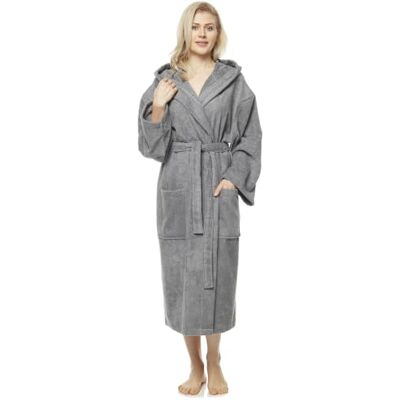 Arus Badjas voor dames met capuchon, kuitlengte of enkel, badstof (380 g/m²), 100% gecertificeerd katoen Doux peignoir en éponge avec capuche, 2 poches et ceinture – idéal pour sauna, spa, bien-être et maison. S-M Arus Badjas voor dames met capuchon, kuitlengte of enkel, badstof (380 g/m²), 100% gecertificeerd katoen Doux peignoir en éponge avec capuche, 2 poches et ceinture – idéal pour sauna, spa, bien-être et maison. S-M