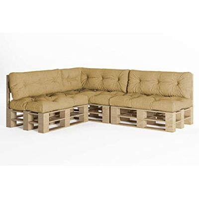 chilly pilley europalletkussen met vlokken van schuim, geschikt voor palletmeubels, rugkussen, zitkussen en zijkussen, verkrijgbaar als set met meerdere kussens (7-delige set, beige) chilly pilley europalletkussen met vlokken van schuim, geschikt voor palletmeubels, rugkussen, zitkussen en zijkussen, verkrijgbaar als set met meerdere kussens (7-delige set, beige)