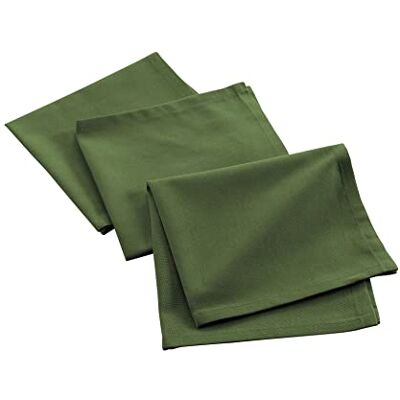 Douceur d'Intérieur , 3 servetten (40 x 40 cm) Mistral Groen, Gerecycled Katoen Douceur d'Intérieur , 3 servetten (40 x 40 cm) Mistral Groen, Gerecycled Katoen