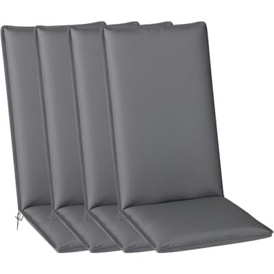 Outsunny Set van 4 stoelkussens voor buiten, UPF50+, 124 x 50 x 5 cm, grijs Stoelkussen met hoge rugleuning, bevestigingen en verstelbare band, geverfd garen met anti-verkleuring, voor tuin, terras Outsunny Set van 4 stoelkussens voor buiten, UPF50+, 124 x 50 x 5 cm, grijs Stoelkussen met hoge rugleuning, bevestigingen en verstelbare band, geverfd garen met anti-verkleuring, voor tuin, terras